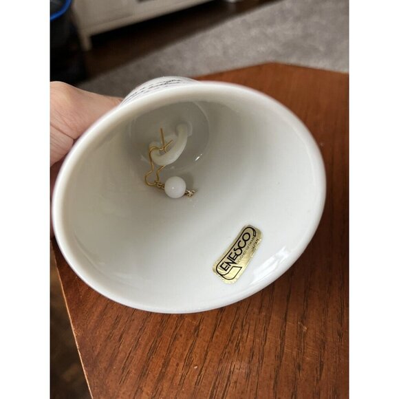 VINTAGE Ensco December PRECIOUS MOMENTS PORCELAIN BELL 1987 Japan - Picture 6 of 7